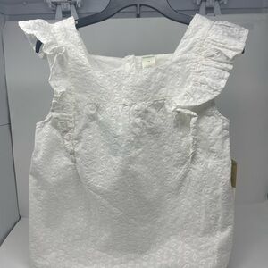 New White Ruffled Sleeveless Top